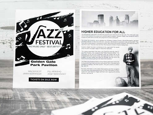 Black and White Printed Flyers