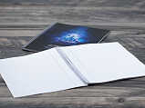 Custom-printed notebook lying open Thumbnail